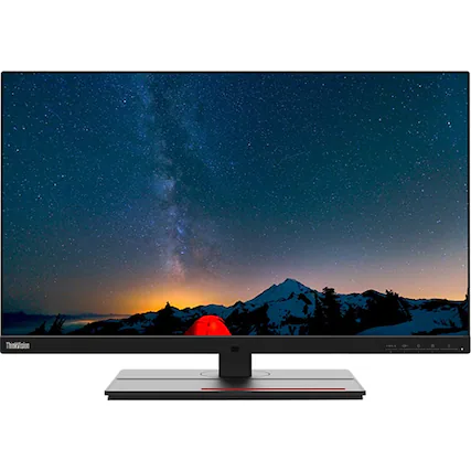 Front. Lenovo - 27" 4K UHD 3840x2160 IPS Monitor 62CBRAR6US - Black.