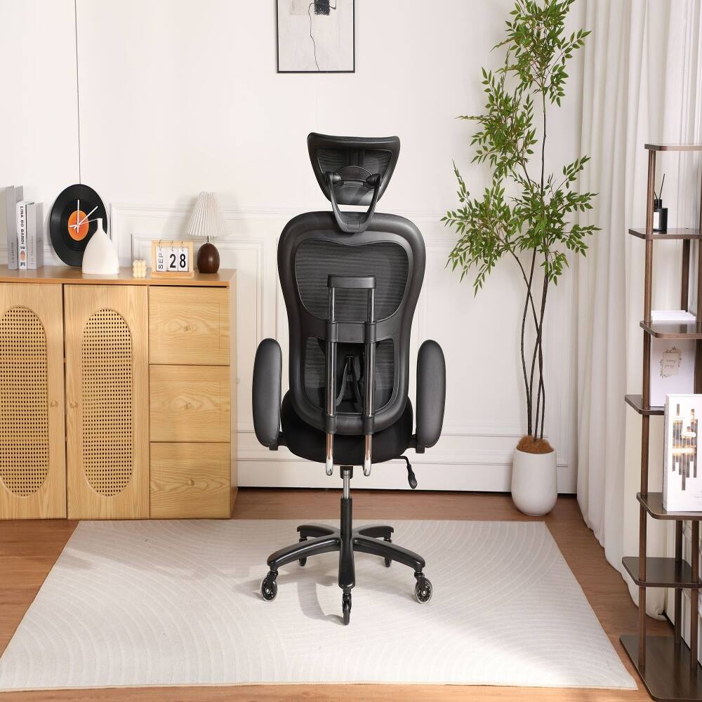 Back. Loheer - Loheer Big and Tall Office Chair 500lbs Heavy Duty Ergonomic Mesh Desk Chair with Adaptive Lumbar Support - Grey.
