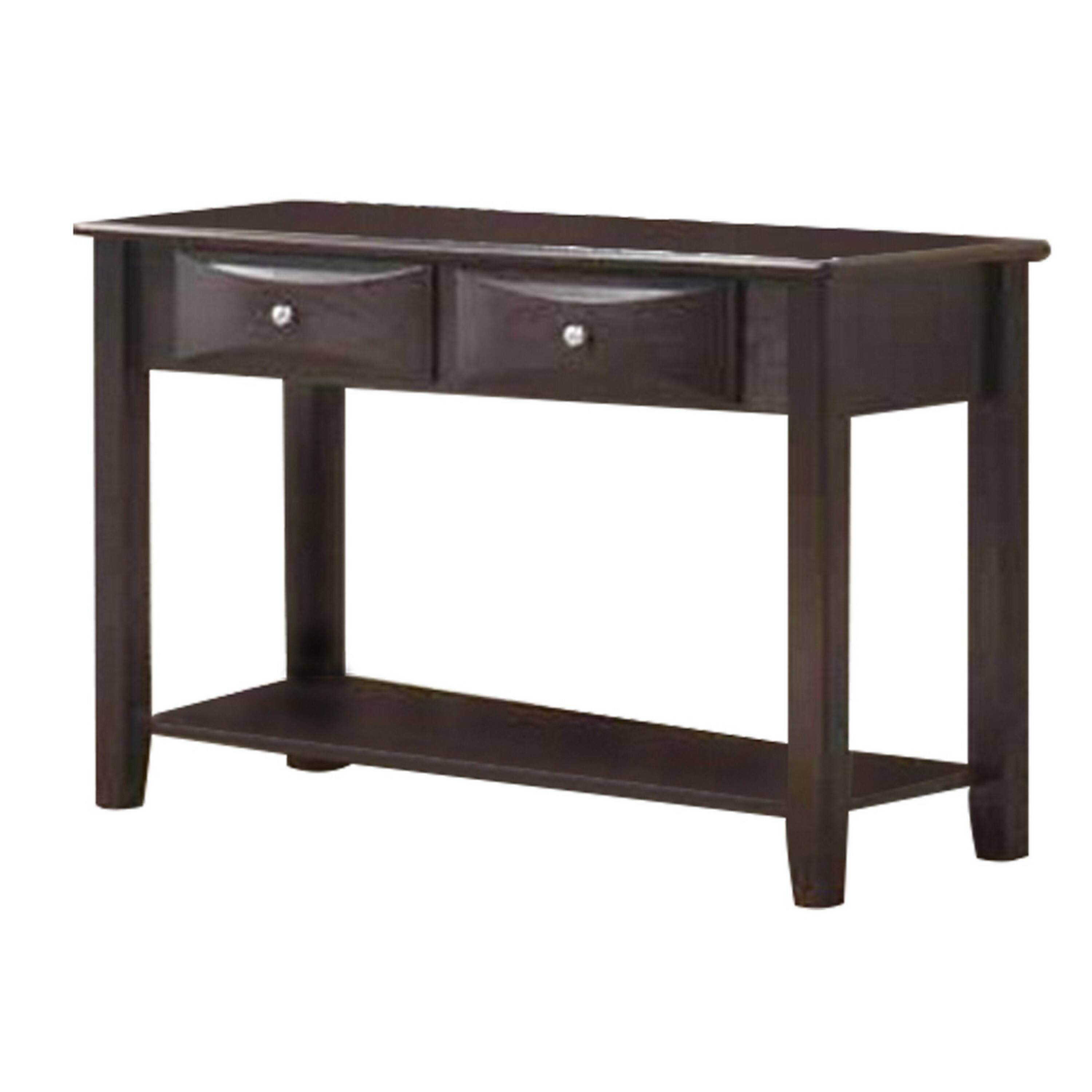 Front. Manhattan Lane - Wooden Console Table with 2 Spacious Drawers - Brown.