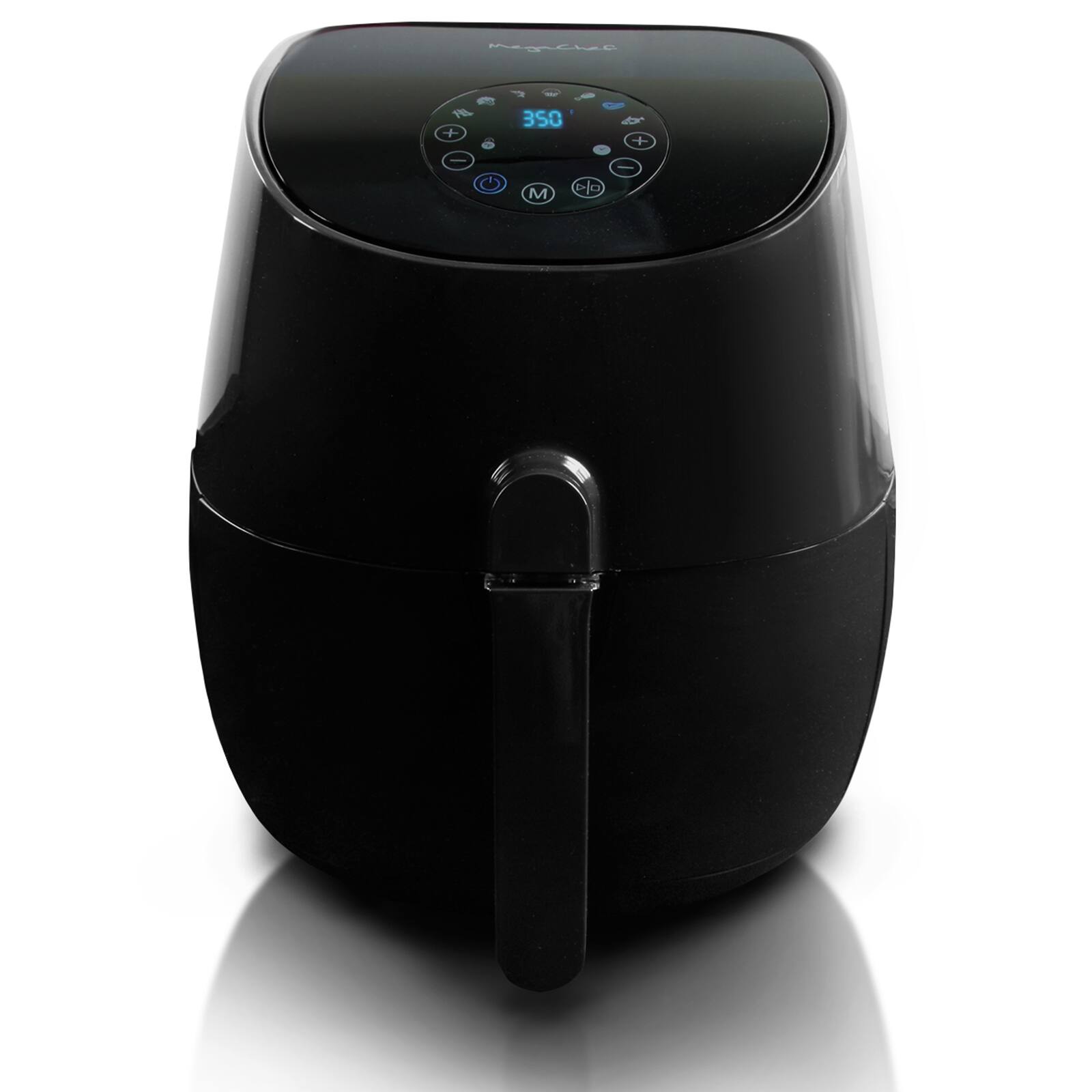 Alt View 4. MegaChef - MegaChef 3.5 Quart Airfryer And Multicooker With 7 Pre-programmed Settings in Sleek Black - Black.