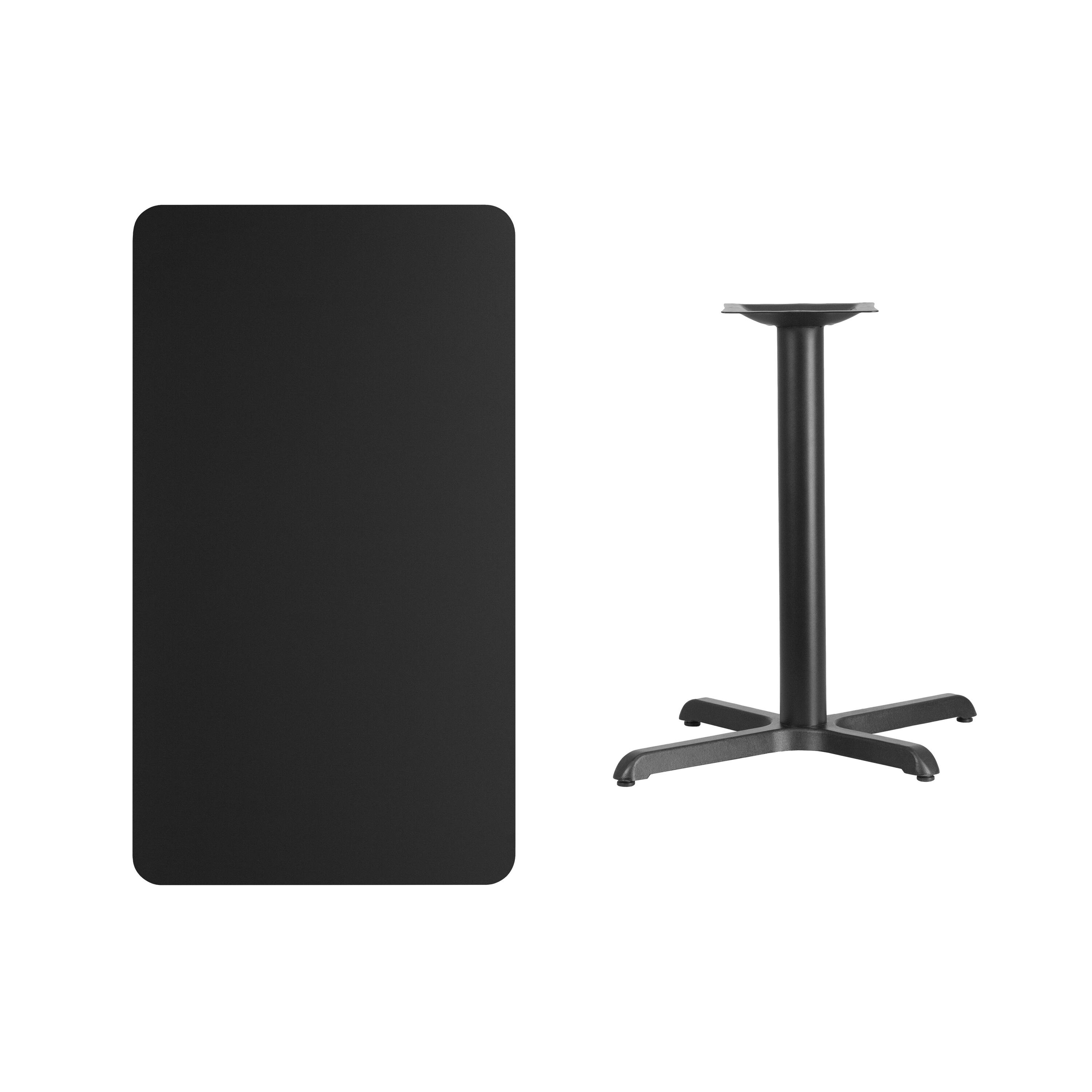 Alt View 2. Emma + Oliver - 24"x42" Rectangular Laminate Table with 23.5"x29.5" Table Height Base - Black.