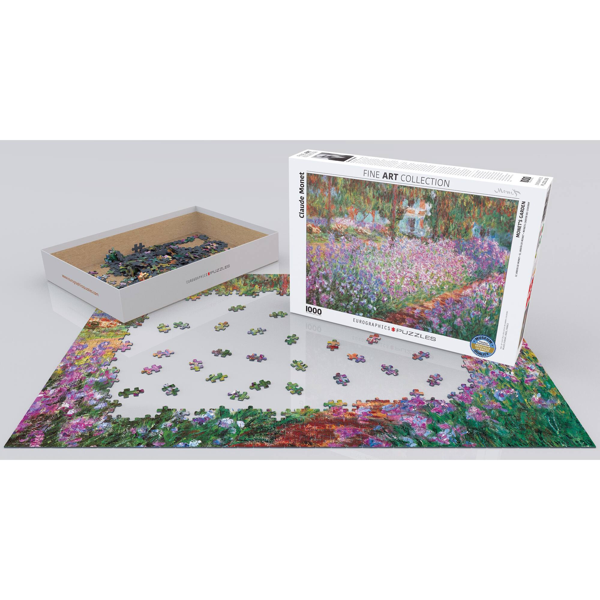The Art Collection puzzle set includes 1000 puzzles, each featuring a different piece of artwork by famous artists such as Monet. The puzzles are designed by Tom Matusmura and are made by Lurographics. The puzzles are of varying difficulty levels, with some being more challenging than others. The puzzles are packaged in a box, which also includes a booklet with information about the artists and their works. The puzzles are made of high-quality materials and are suitable for puzzle enthusiasts of all ages.