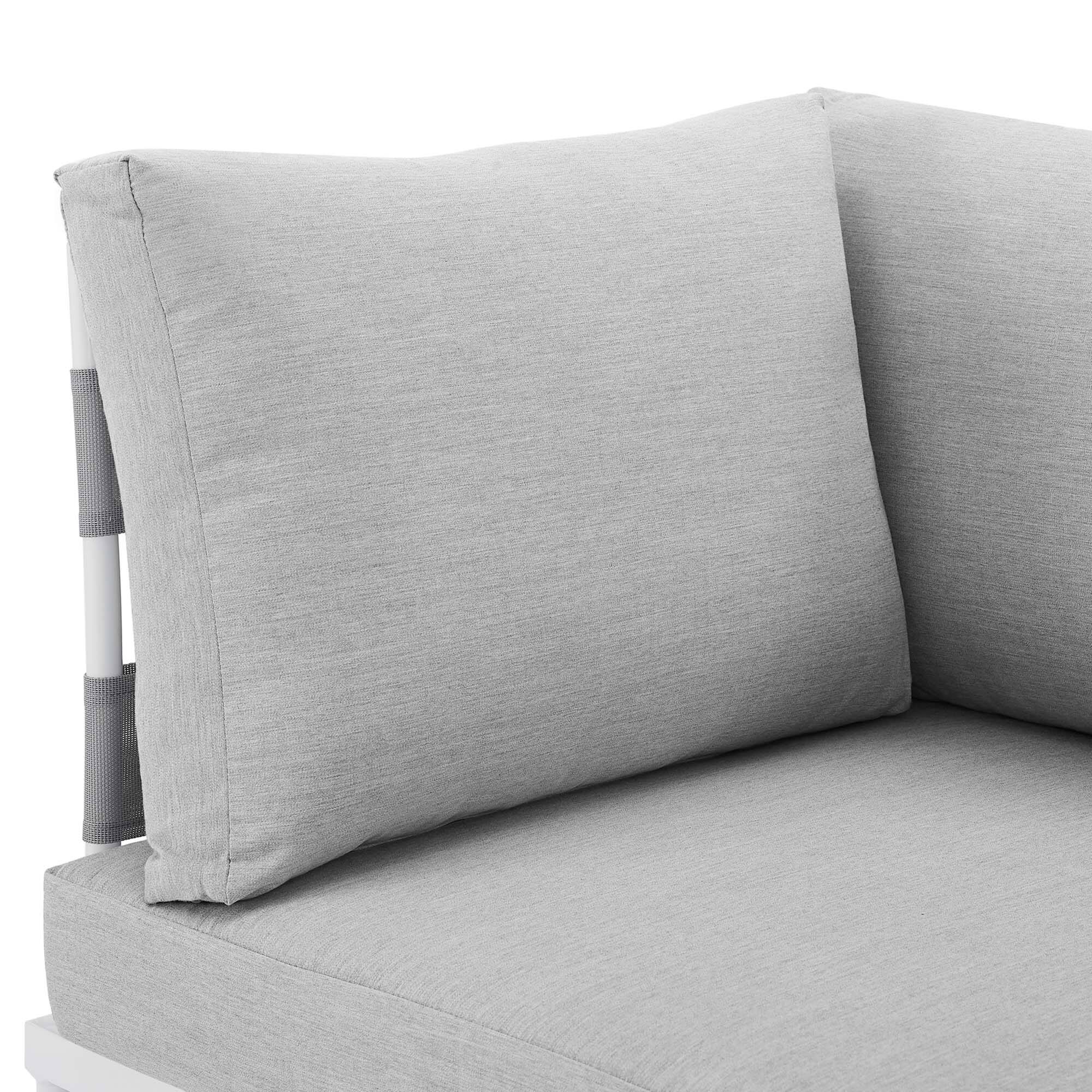 Alt View 3. Modway - Harmony Sunbrella® Outdoor Aluminum Corner Chair by Modway - Gray Gray.