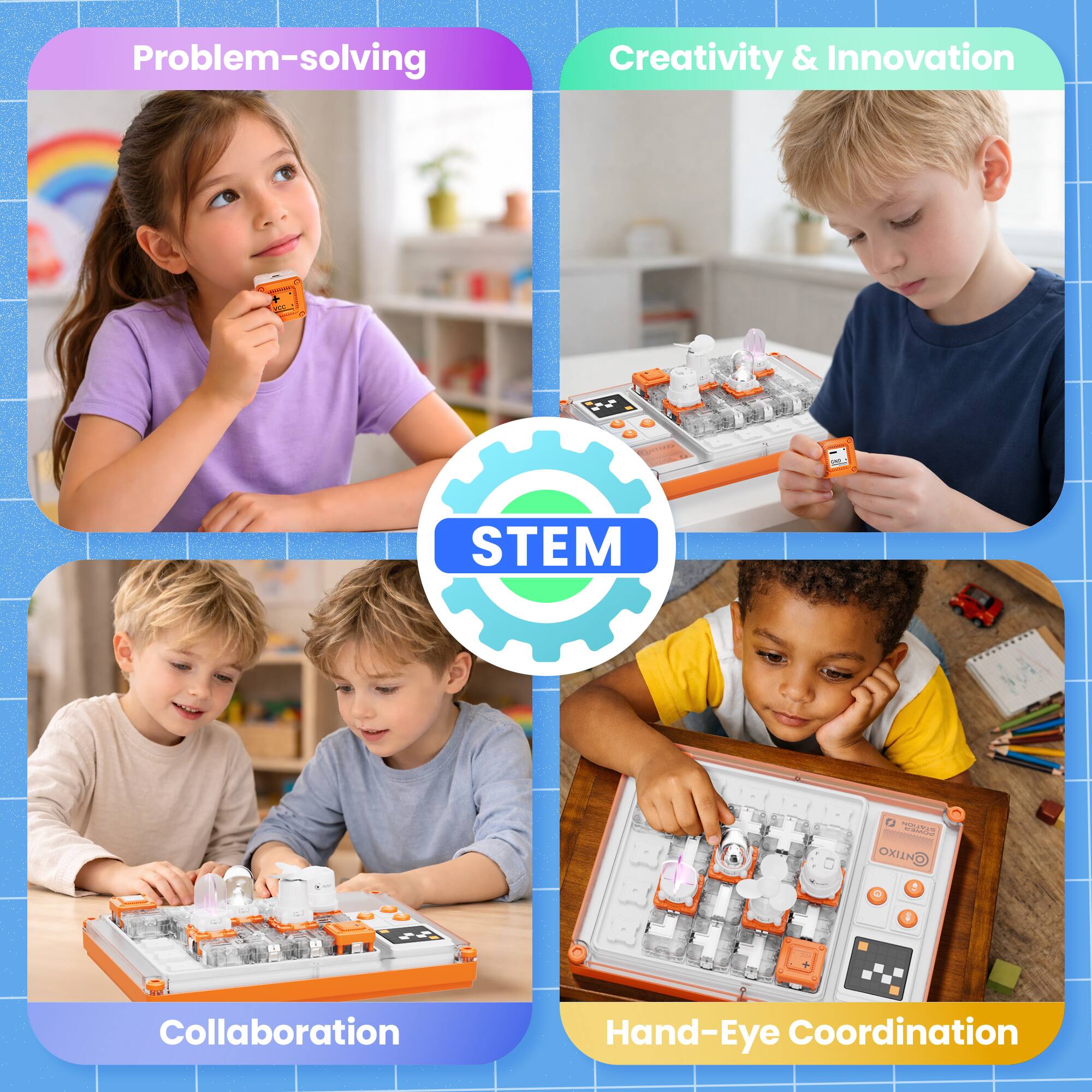 Problem-solving  
Creativity & Innovation  
STEM  
Collaboration  
Hand-Eye Coordination