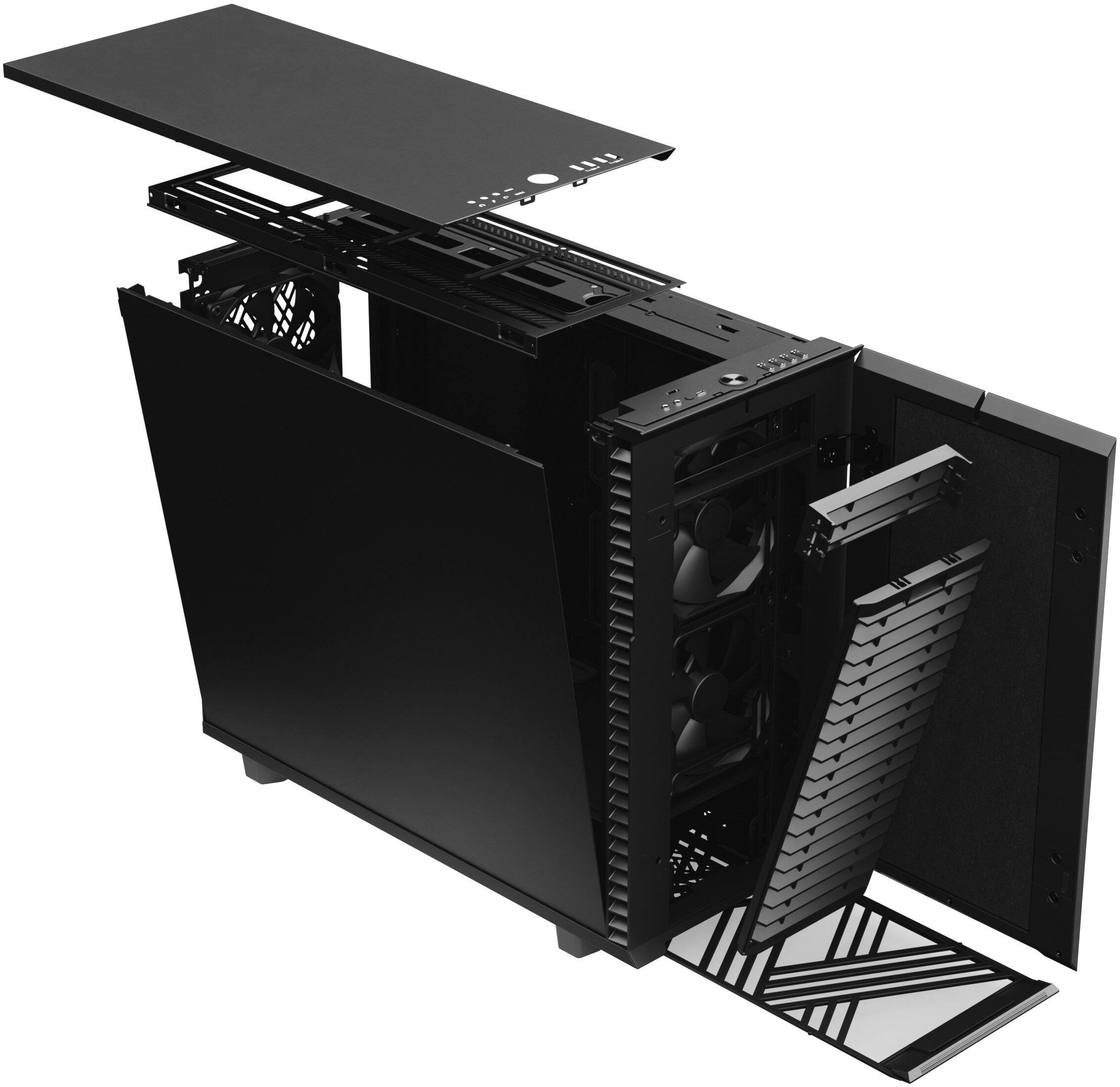 Alt View 1. Fractal Design - Fractal Design Define 7 Black Brushed Aluminum/Steel E-ATX Silent Modular Mid Tower PC Case - Black.