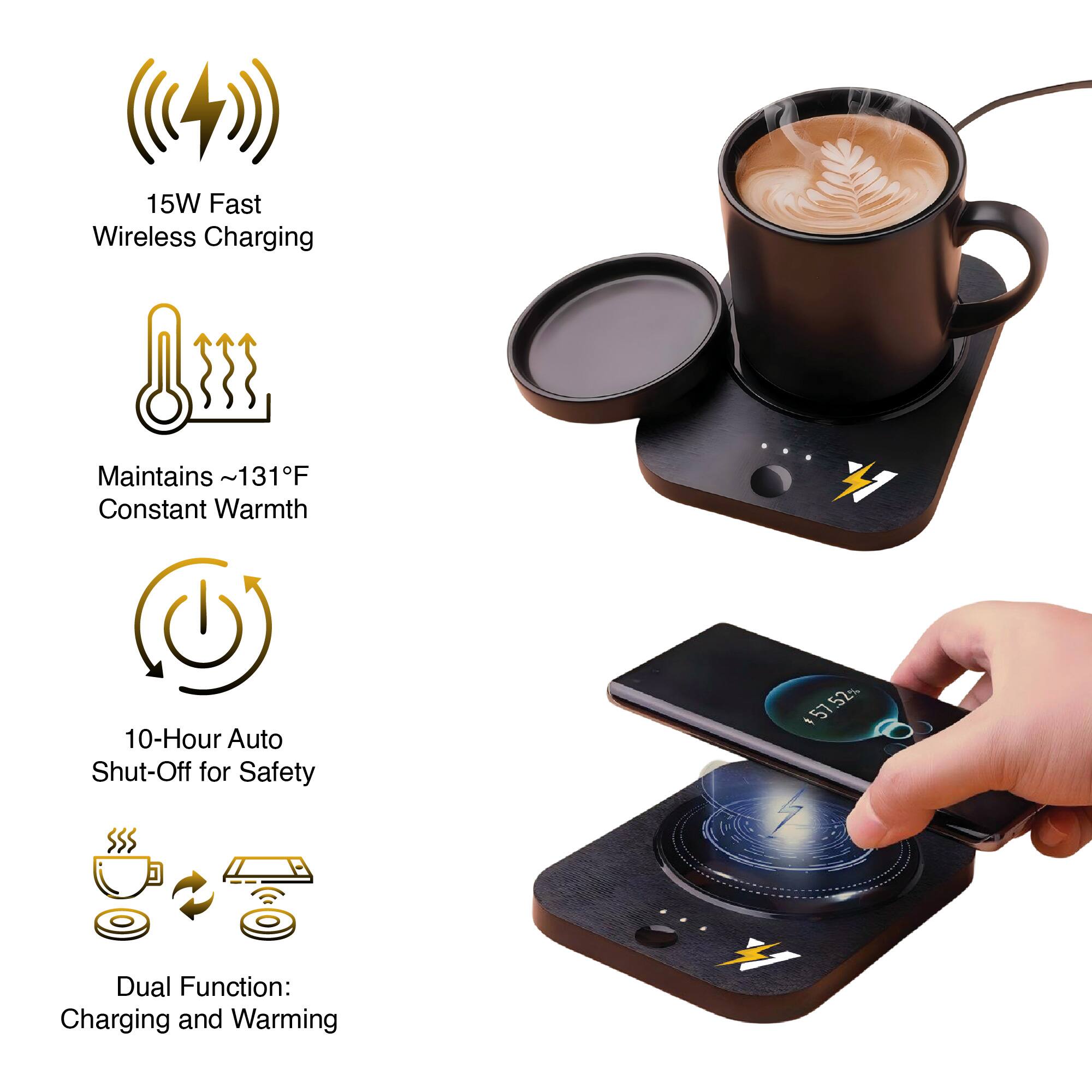 15W Fast Wireless Charging

Maintains ~131°F Constant Warmth

10-Hour Auto Shut-Off for Safety

Dual Function: Charging and Warming