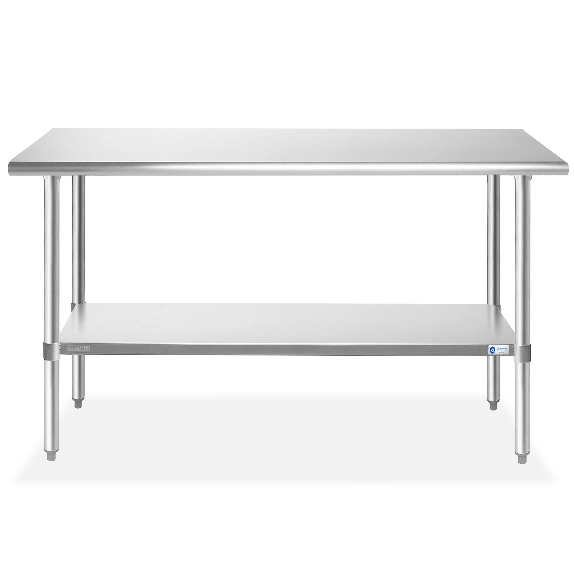 Alt View 1. GRIDMANN - 60 x 24-in NSF Stainless Steel Commercial Prep Table - Silver.