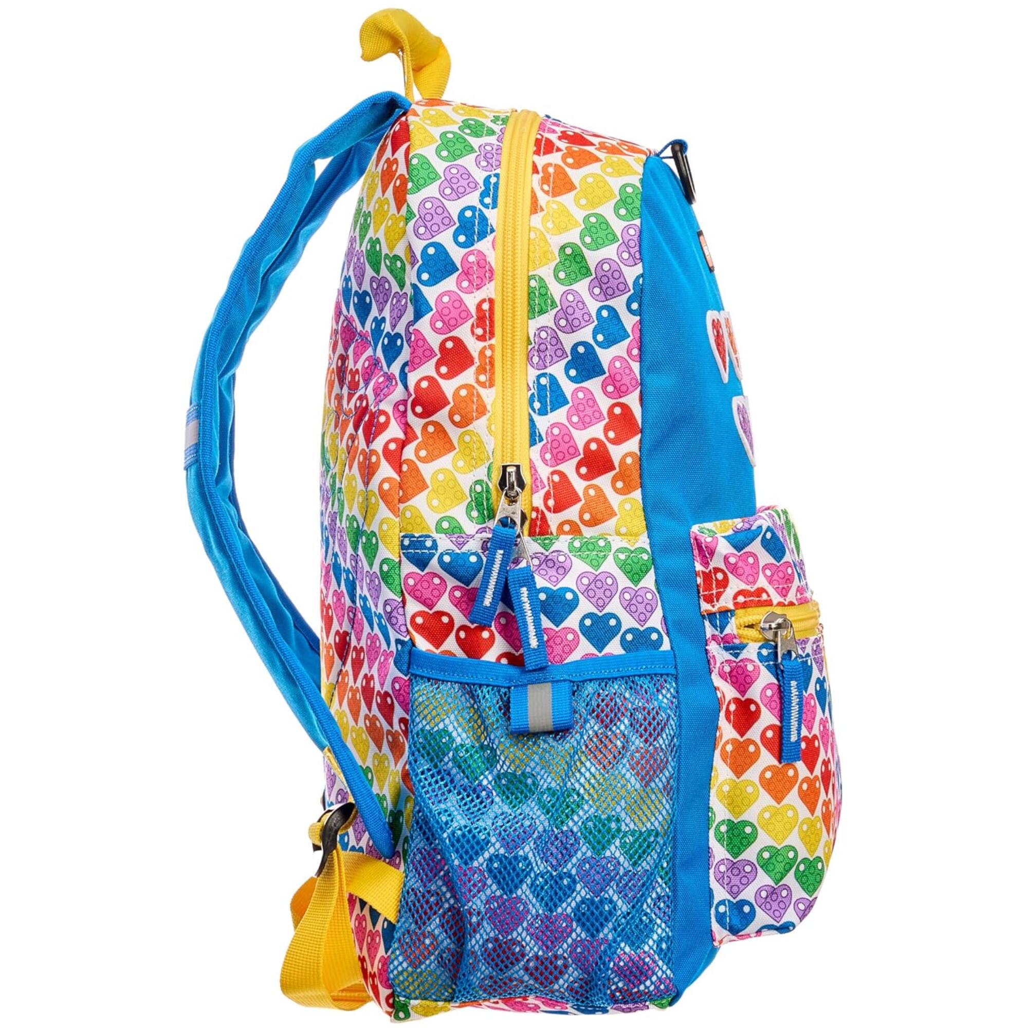 Alt View 2. LEGO - LEGO Rainbow Hearts Kids School Backpack, for Travel, On-the-Go, Back to School, with Adjustable Padded Straps - Multicolored.
