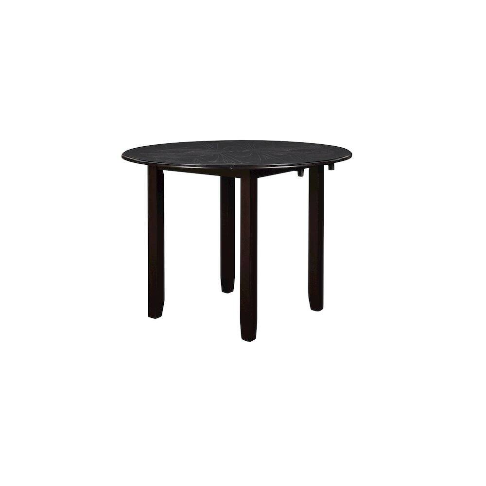Back. New Classic Furniture - Gia 3-Piece 42" Wood Drop Leaf Dining Set - Brown.