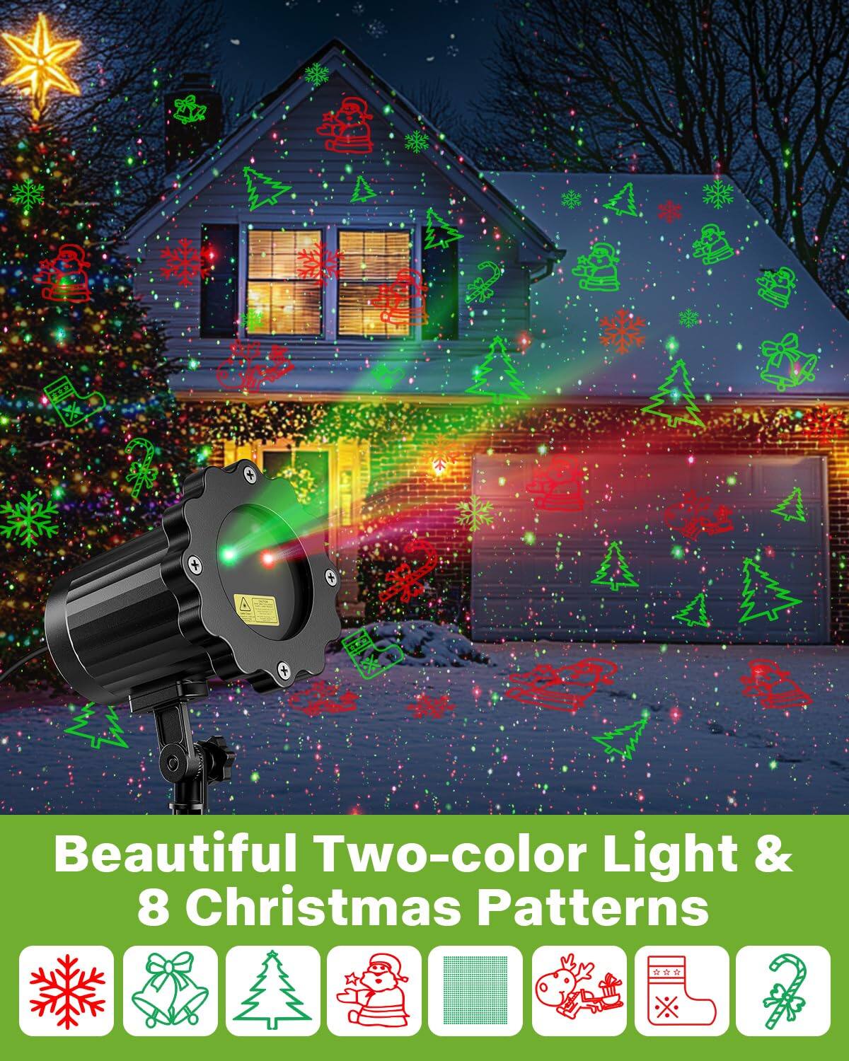 Beautiful Two-color Light & 8 Christmas Patterns