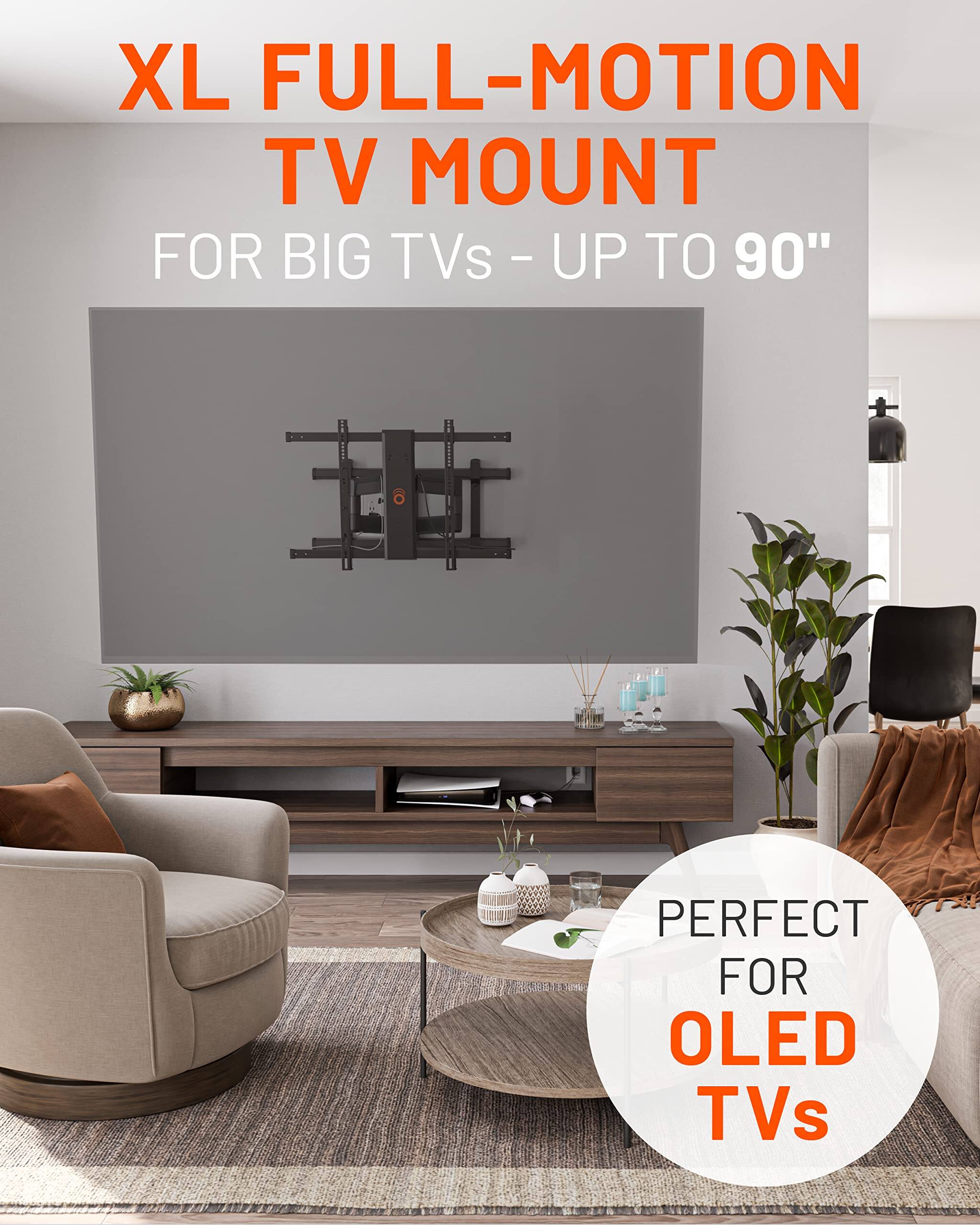 XL FULL-MOTION TV MOUNT FOR BIG TVs - UP TO 90" PERFECT FOR OLED TVs