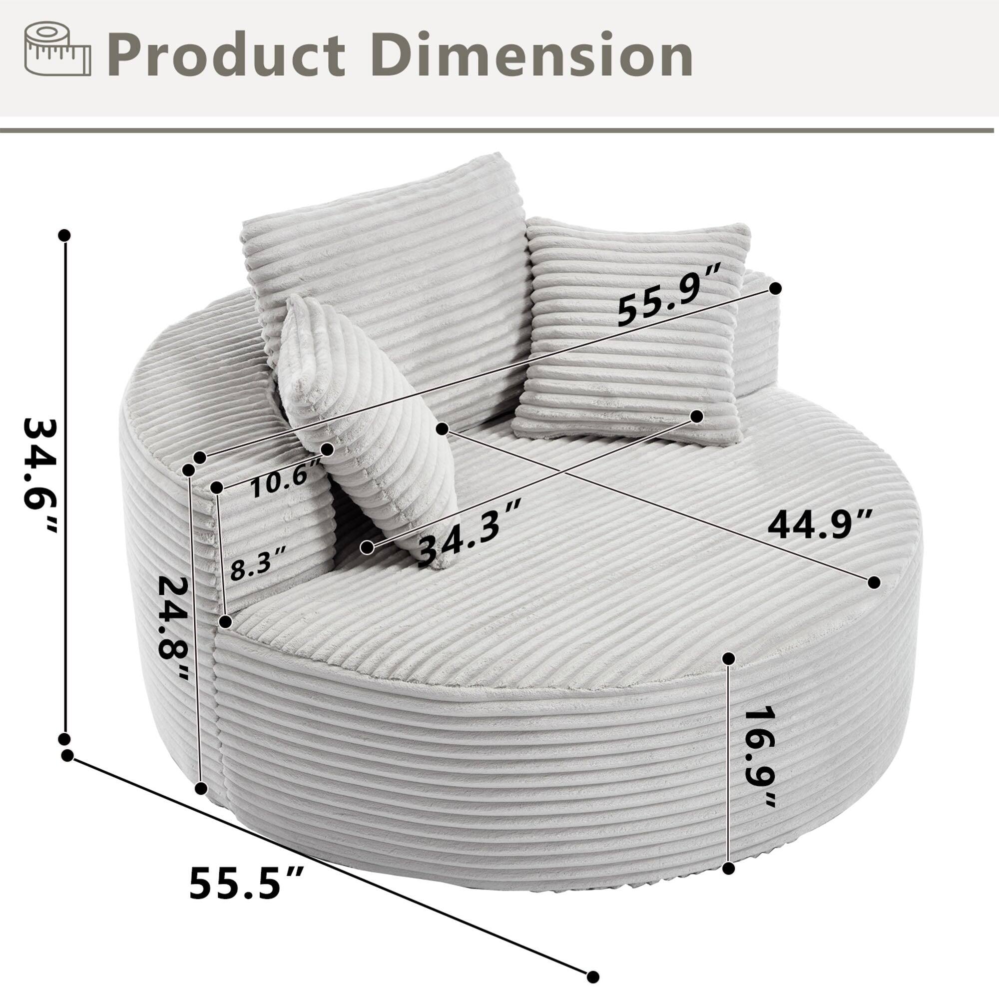 Product Dimension

- 55.5"
- 34.6"
- 24.8"
- 8.3"
- 10.6"
- 34.3"
- 44.9"
- 55.9"
- 16.9"