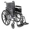 Front. Invacare - Tracer (EX2) Standard Folding Wheelchair for Adults (18" Seat) with Footrests and Full Arms - Black.