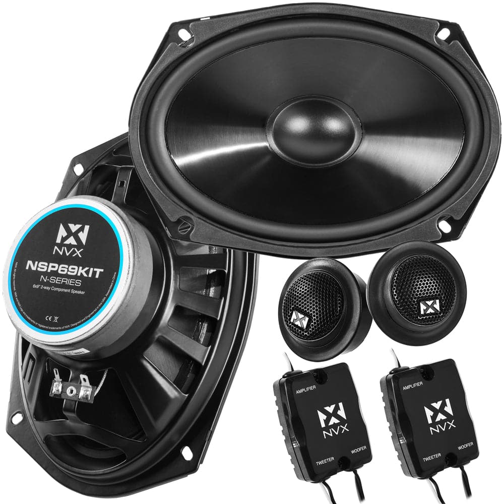 NVX - NSP69KIT 920W Peak (320W RMS) 6x9in N-Series 2-Way Component Speakers with 20mm Silk Down Tweeters