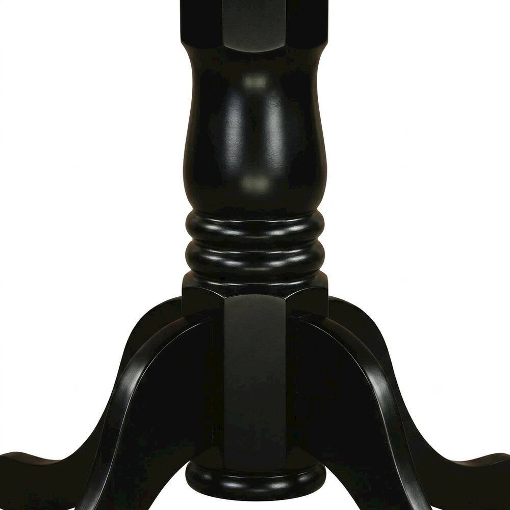 Back. FurniFact - Small Round Solid Wood Kitchen Table & Chairs 3-Piece Dining Set - Black & Cherry.
