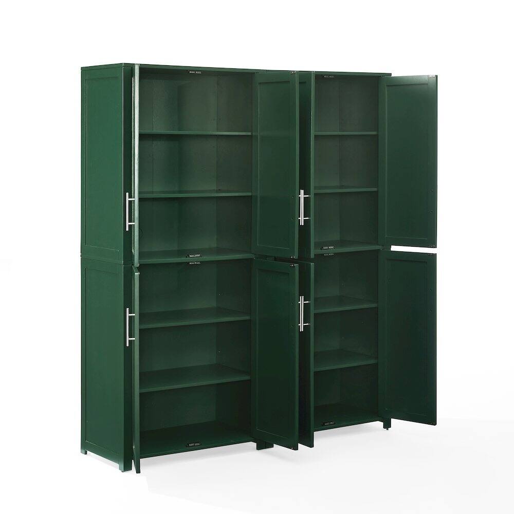 Left. Crosley Furniture - Savannah 2-Piece Kitchen Storage Pantry Set - 2 Pantries - Hunter Green.