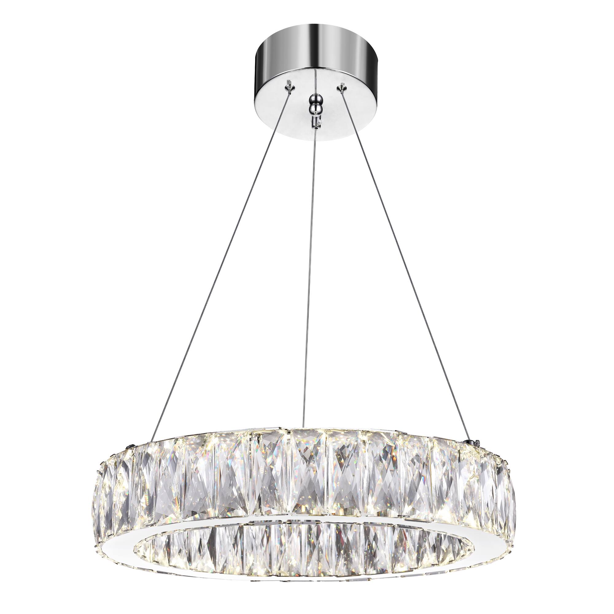 Front. CWI Lighting - Juno LED Chandelier With Chrome Finish - Chrome.