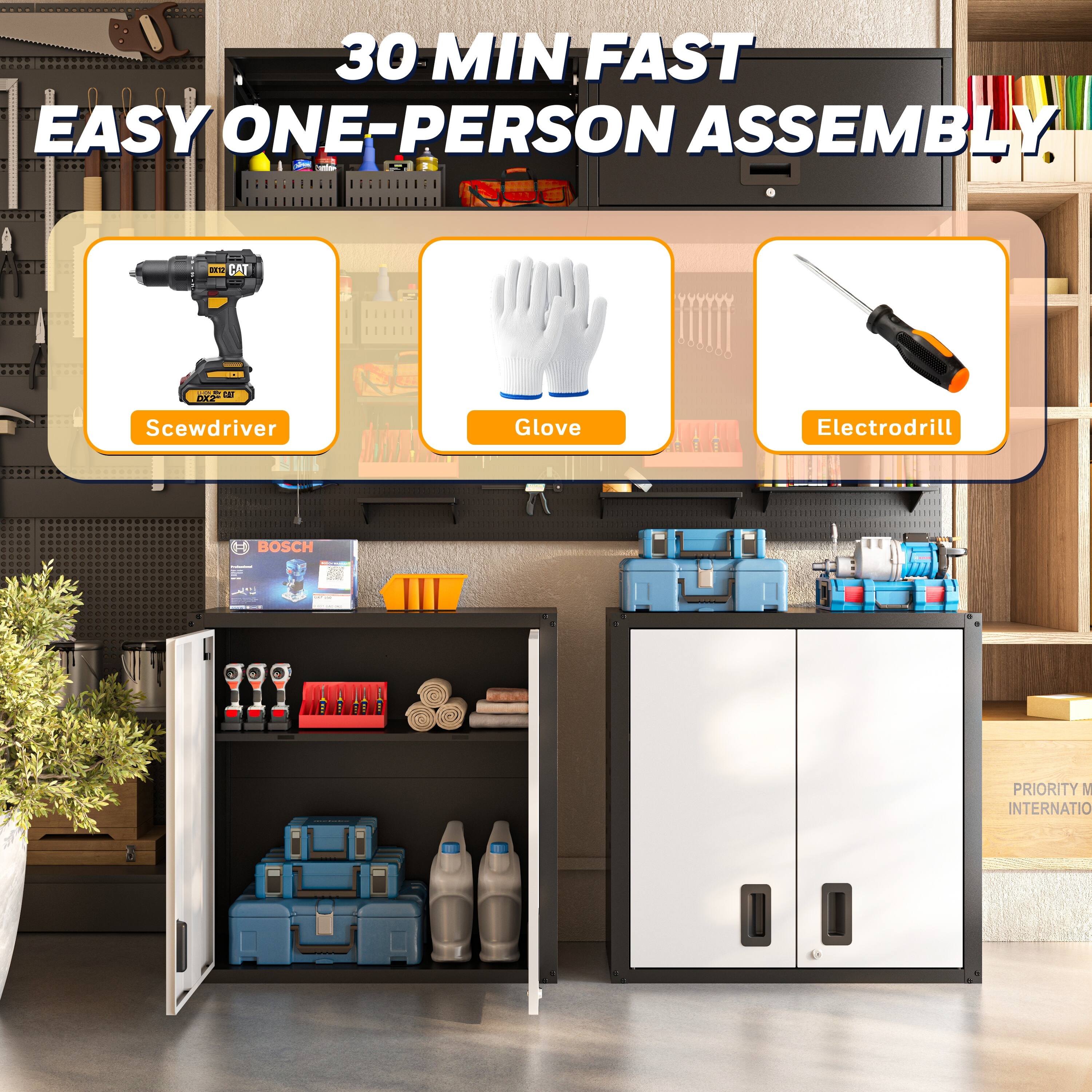 30 MIN FAST EASY ONE-PERSON ASSEMBLY

- Screwdriver
- Glove
- Electrodill

PRIORITY MAIL INTERNATIONAL