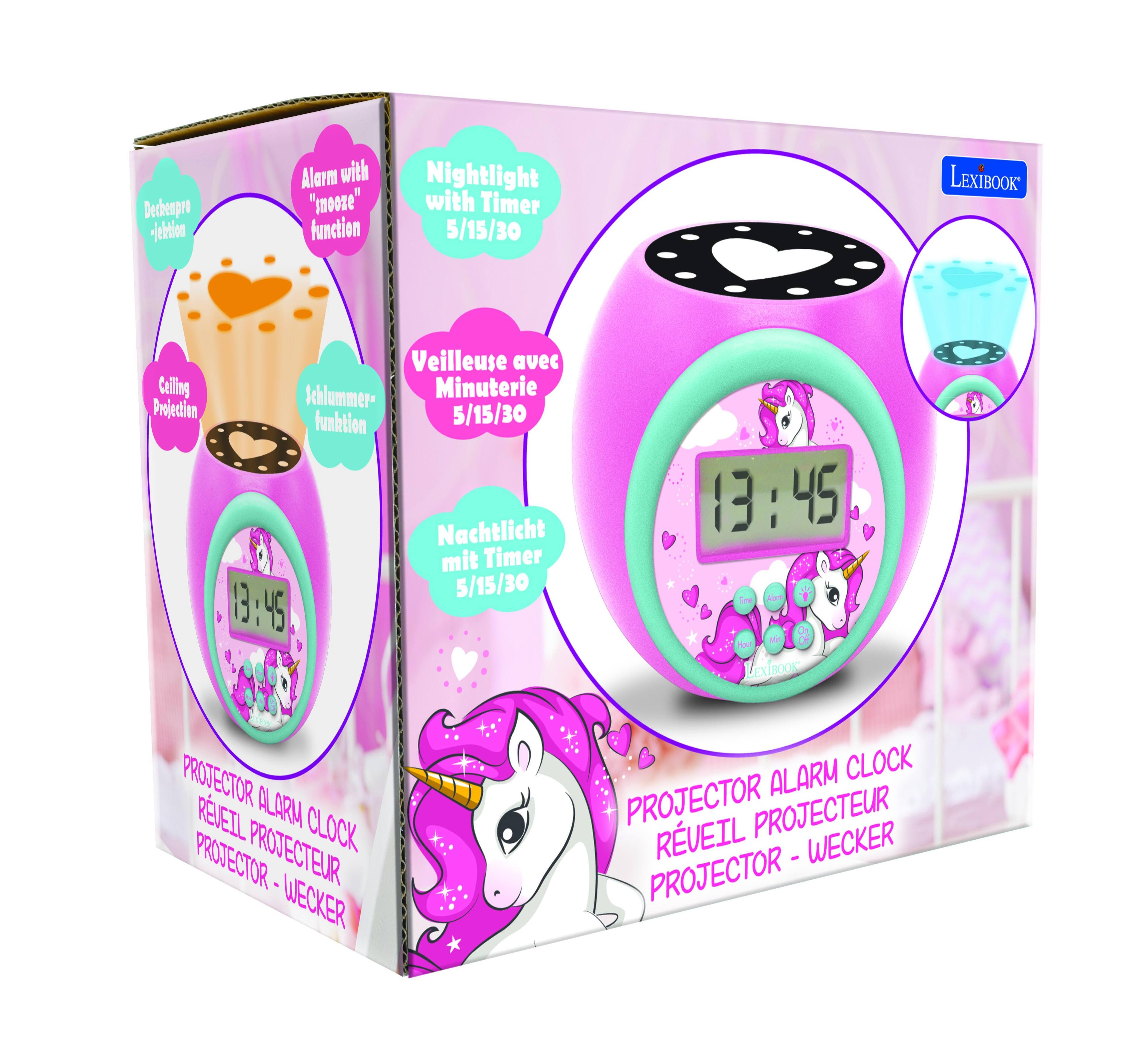 - Decrement deltion Alarm with "sooze" function
- Nightlight with Timer 5/15/30
- LEXIBOOK
- Veilleuse avec Minuterie 5/15/30
- Schlummer Funktion
- Nachtlicht mit Timer 5/15/30
- 13:45
- 13:45
- LEXIBOOK
- PROJECTOR ALARM CLOCK
- RÉVEIL PROJECTEUR
- PROJECTEUR - WECKER