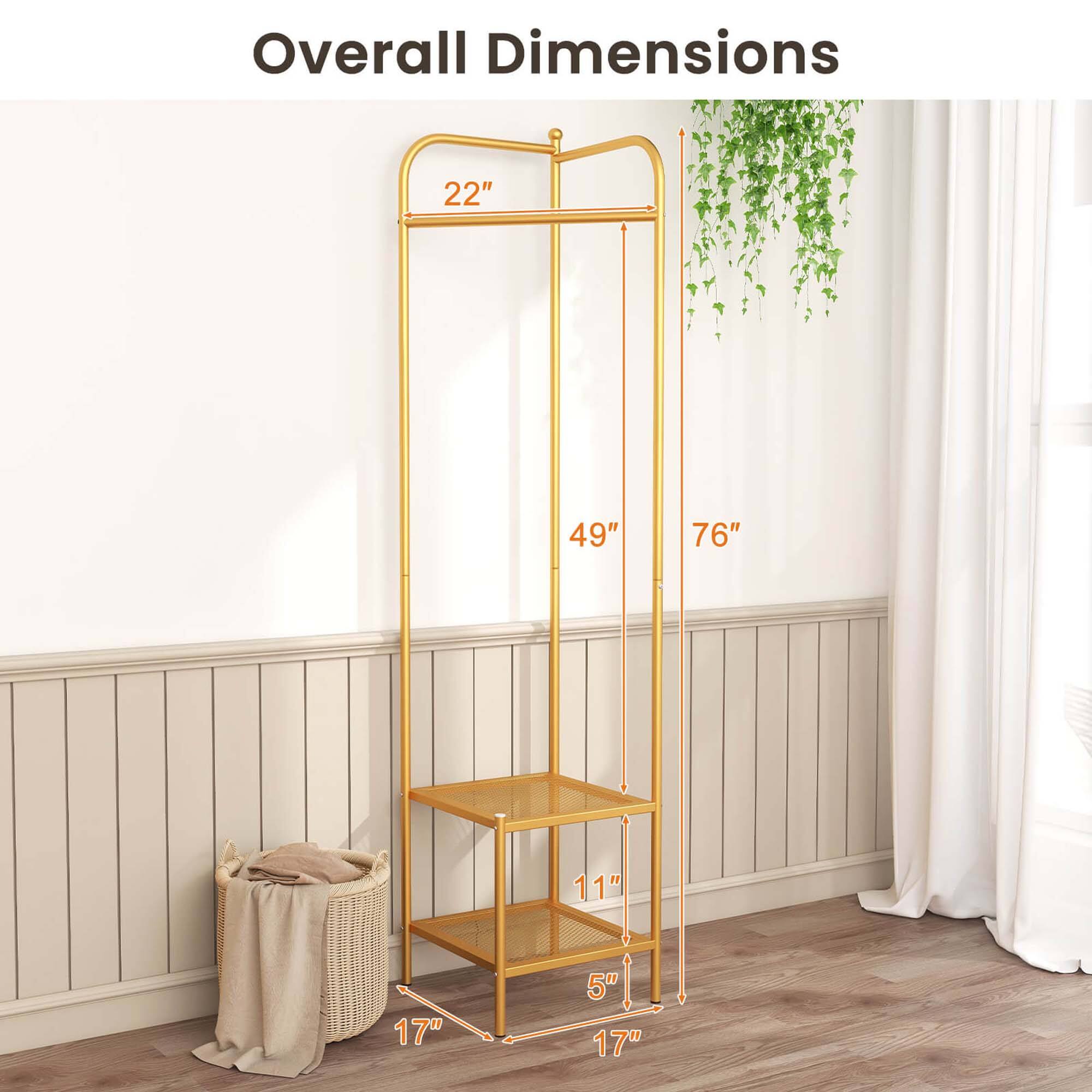 Overall Dimensions: 22" (height), 76" (width), 49" (depth), 11" (shelf height), 17" (depth of shelf), 5" (width of shelf), 17" (height of shelf)