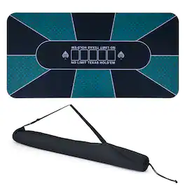 Gymax - 70 x 35 Inch Poker Table Top w/Water-repellent Surface Anti-slip Rubber Backing - Green