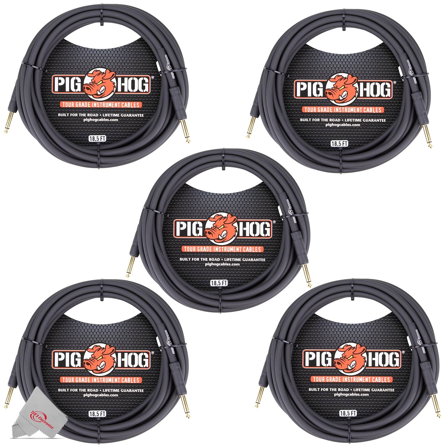 PIG HOG TOUR GRADE INSTRUMENT CABLES  
BUILT FOR THE ROAD - LIFETIME GUARANTEE  
pighogcables.com  
18.5 FT