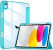 Front. DTTO - Case for iPad (A16) 11-inch 2025 and iPad 10th Generation 10.9 Inch 2022, Clear Back and TPU Shockproof Frame Cover - Cyan Blue.