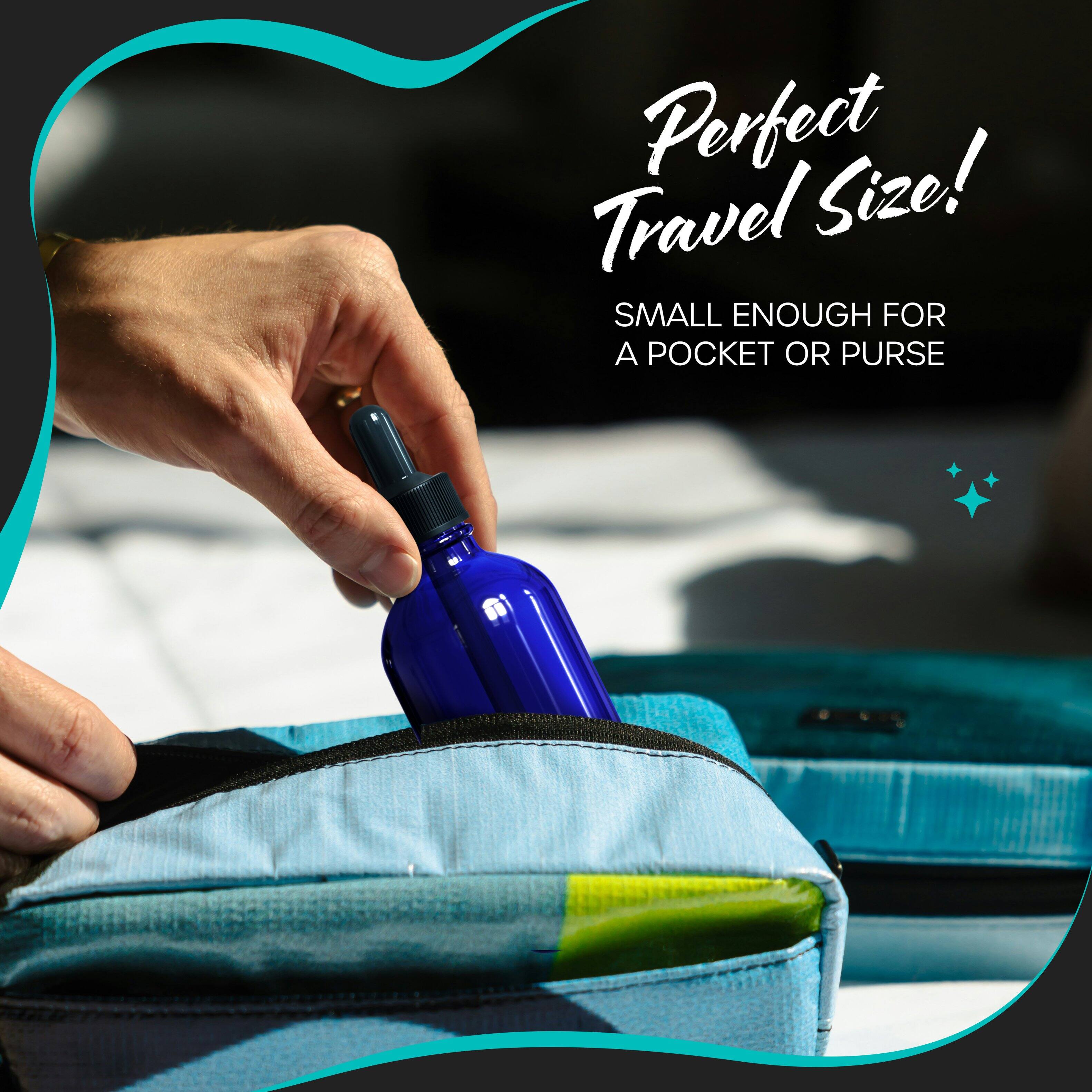 Perfect Size!  
Travel SMALL ENOUGH FOR A POCKET OR PURSE