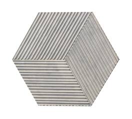 APRILSOUL - Hexagon Carrara Gray Natural Marble Tiles OL Textured 3D Fluted - White