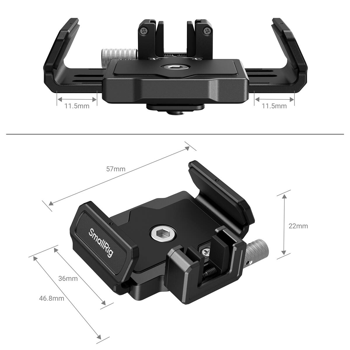 11.5mm  
11.5mm  
57mm  
SmallRig  
36mm  
22mm  
46.8mm