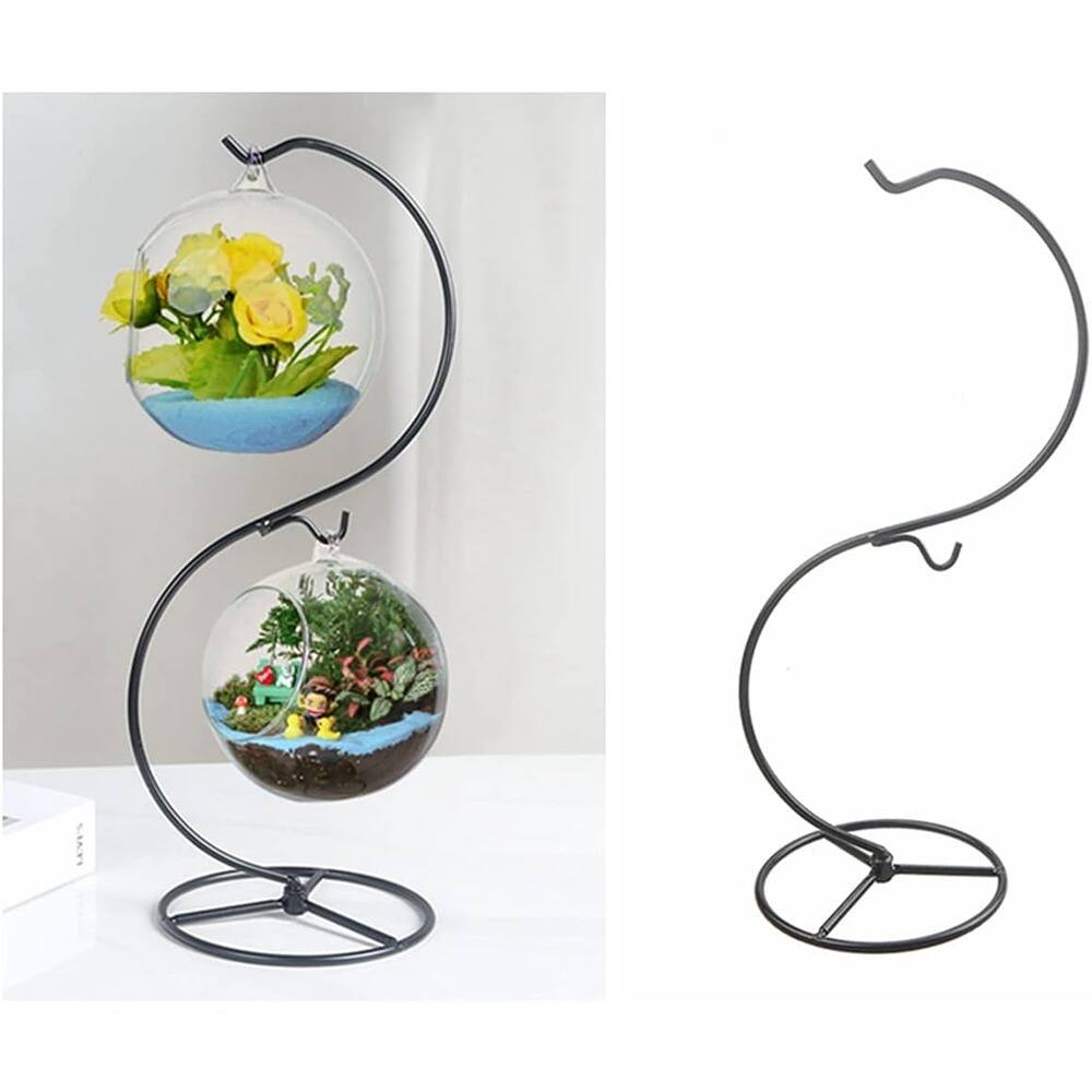 Alt View 2. PARKER SLATER - Iron Ornament Display Stands, 13" Hanging Holders, 2-Pack - Black.