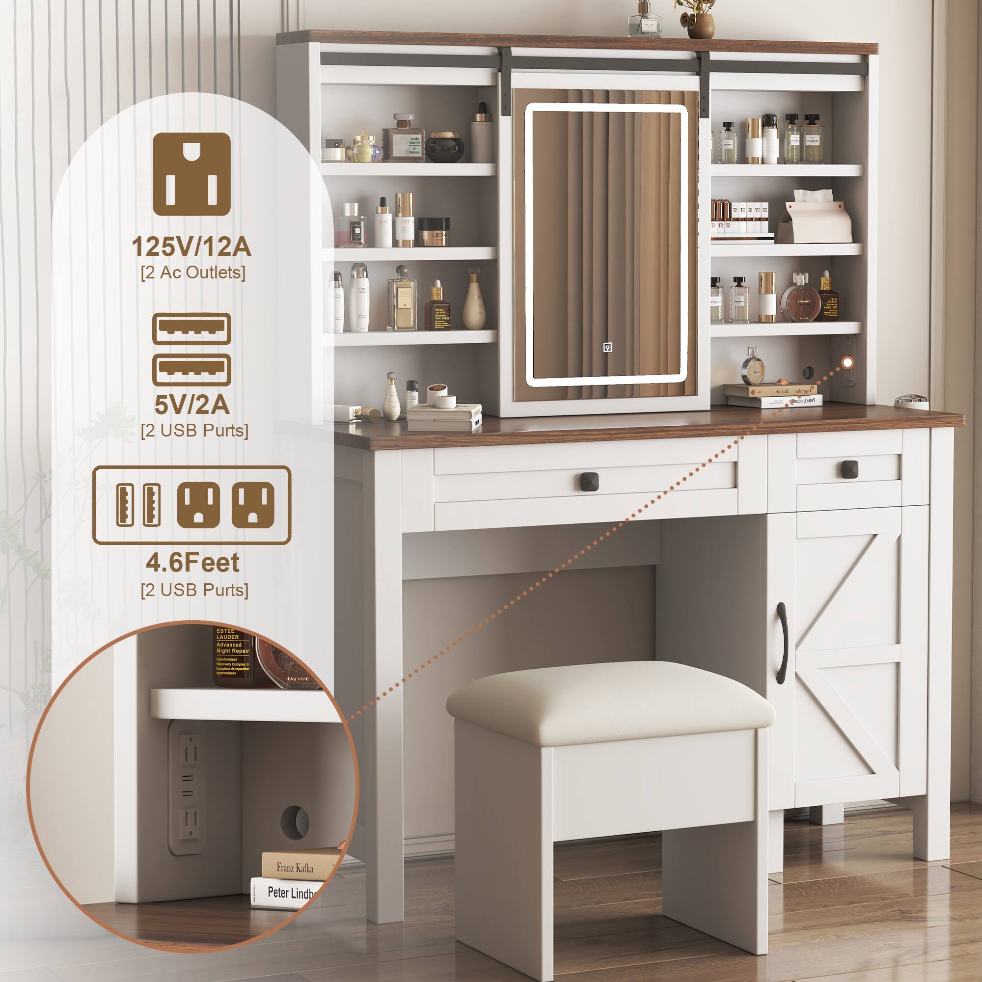 125V/12A [2 AC Outlets]  
5V/2A [2 USB Ports]  
4.6 Feet [2 USB Ports]