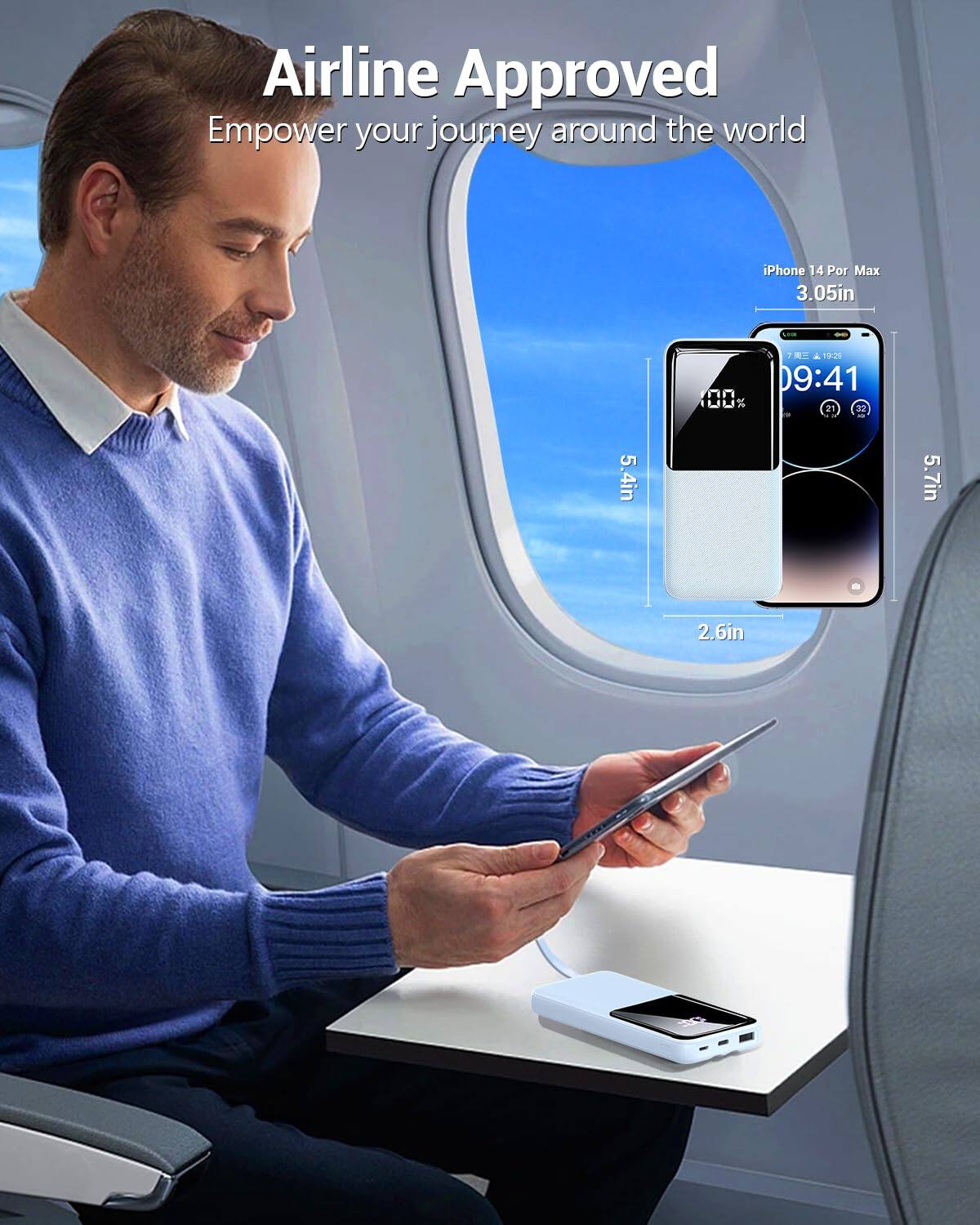 Airline Approved  
Empower your journey around the world  

iPhone 14 Pro Max  
3.05in  
5.4in  
5.7in  
2.6in