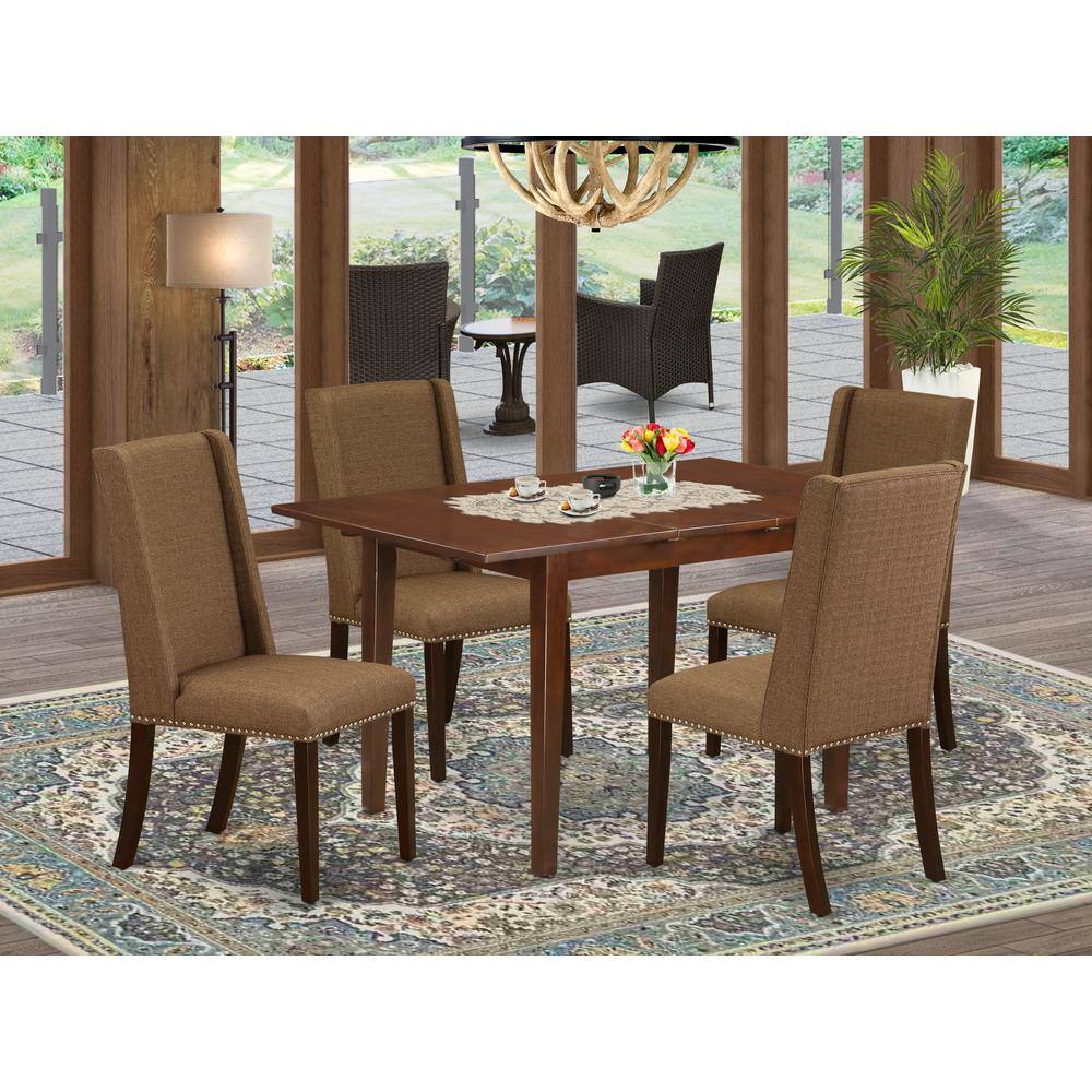 Left. East West Furniture - Dining Room Set Mahogany - Brown.