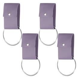 Unique Bargains - 4pcs Towel Ring Holder with Loop, Dish Towel Holder Wall Hook, Farmhouse Home Decor for Cabinet Oven Handle Rods - Purple