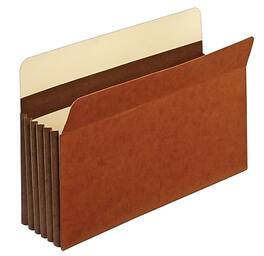 Staples - Heavy-Duty Reinforced File Pocket, 5.25" Expansion, Legal Size, 10/Box - Brown