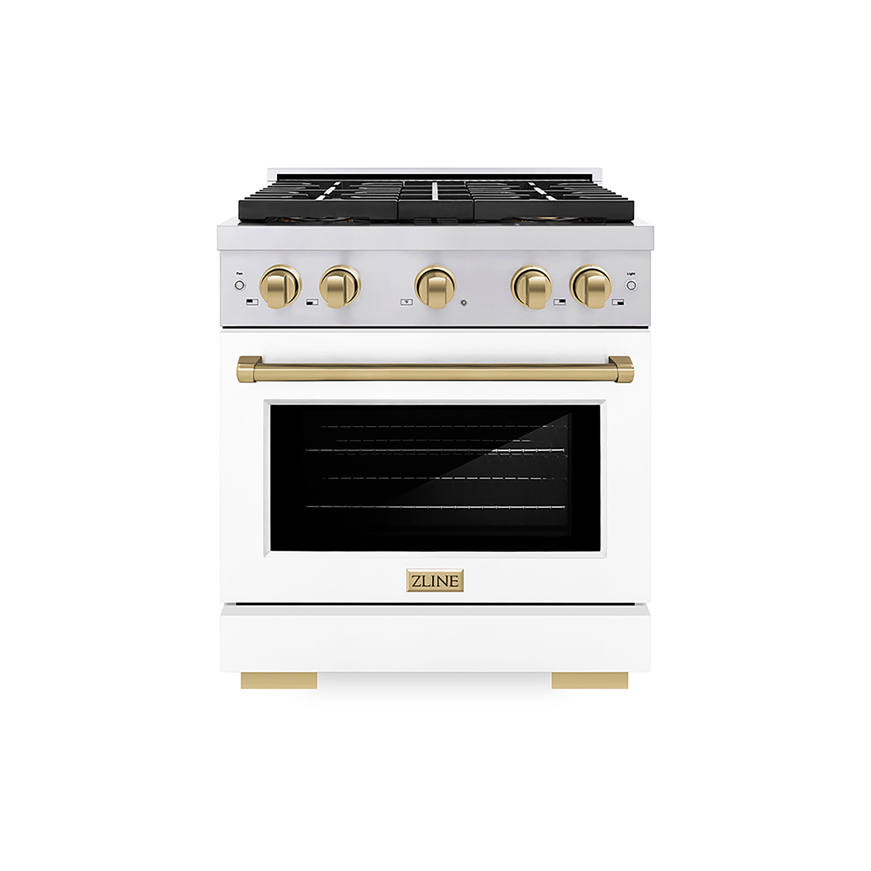 ZLINE - Autograph 30 in. 4.2 cu. ft. Freestanding Paramount Gas DuoPro Range with Champagne Bronze Accents - Black Matte