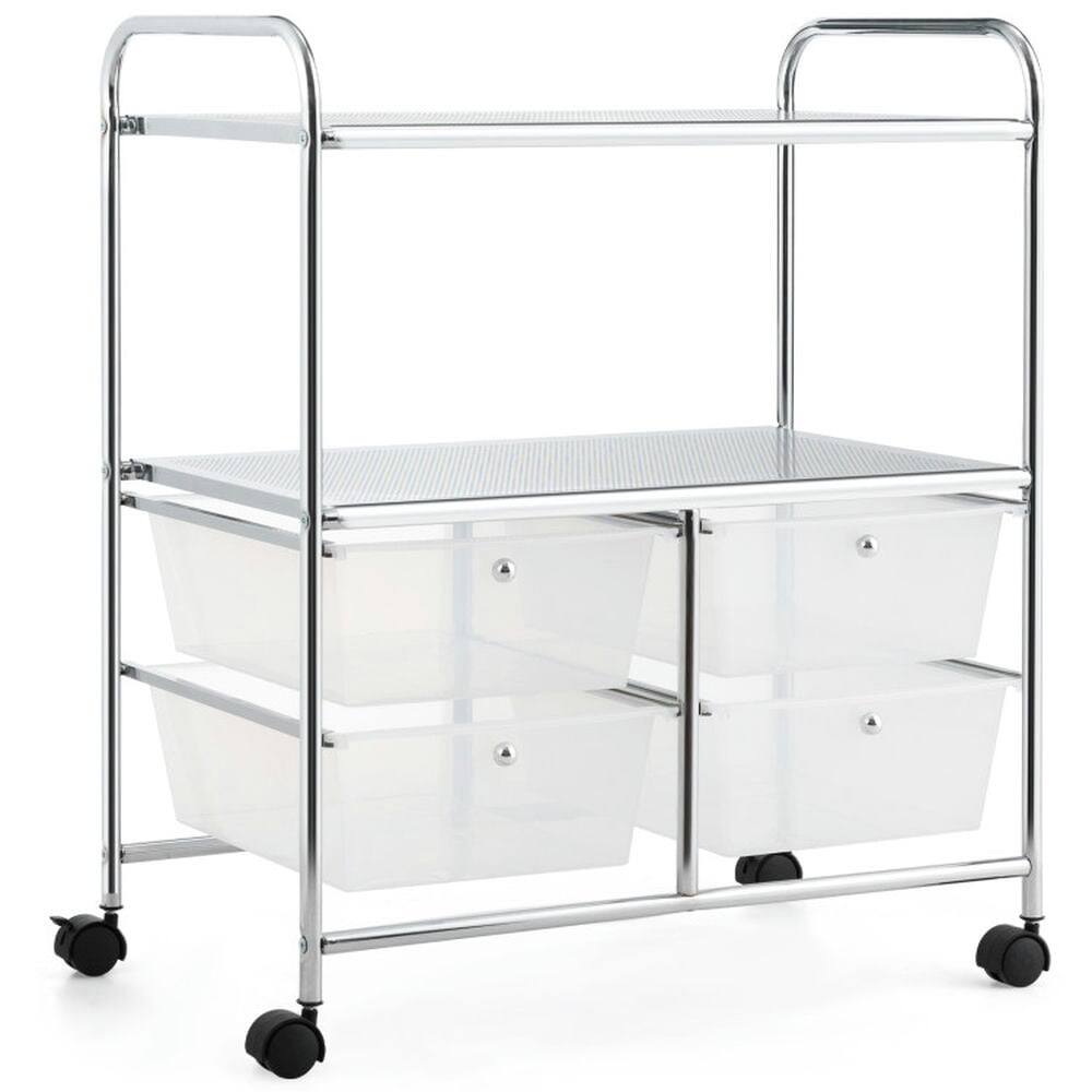 Left. Kadyn - Filing Cabinet Office Drawers, Office Storage Cabinet,4 Drawers Shelves Rolling Storage Cart Rack-Clear.
