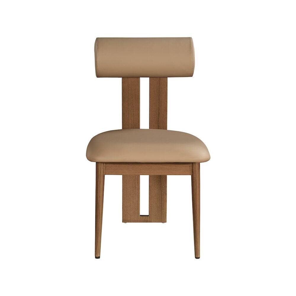 Alt View 2. Meridian Furniture - Dario Tan Vegan Leather Dining Chair, Set of 2 - Brown.