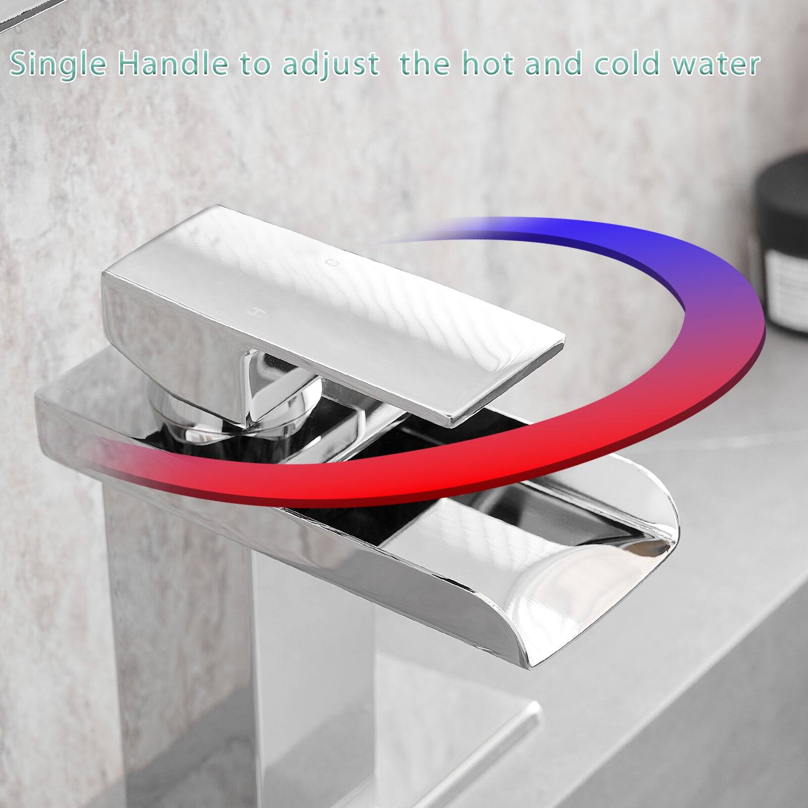 Single Handle to adjust the hot and cold water