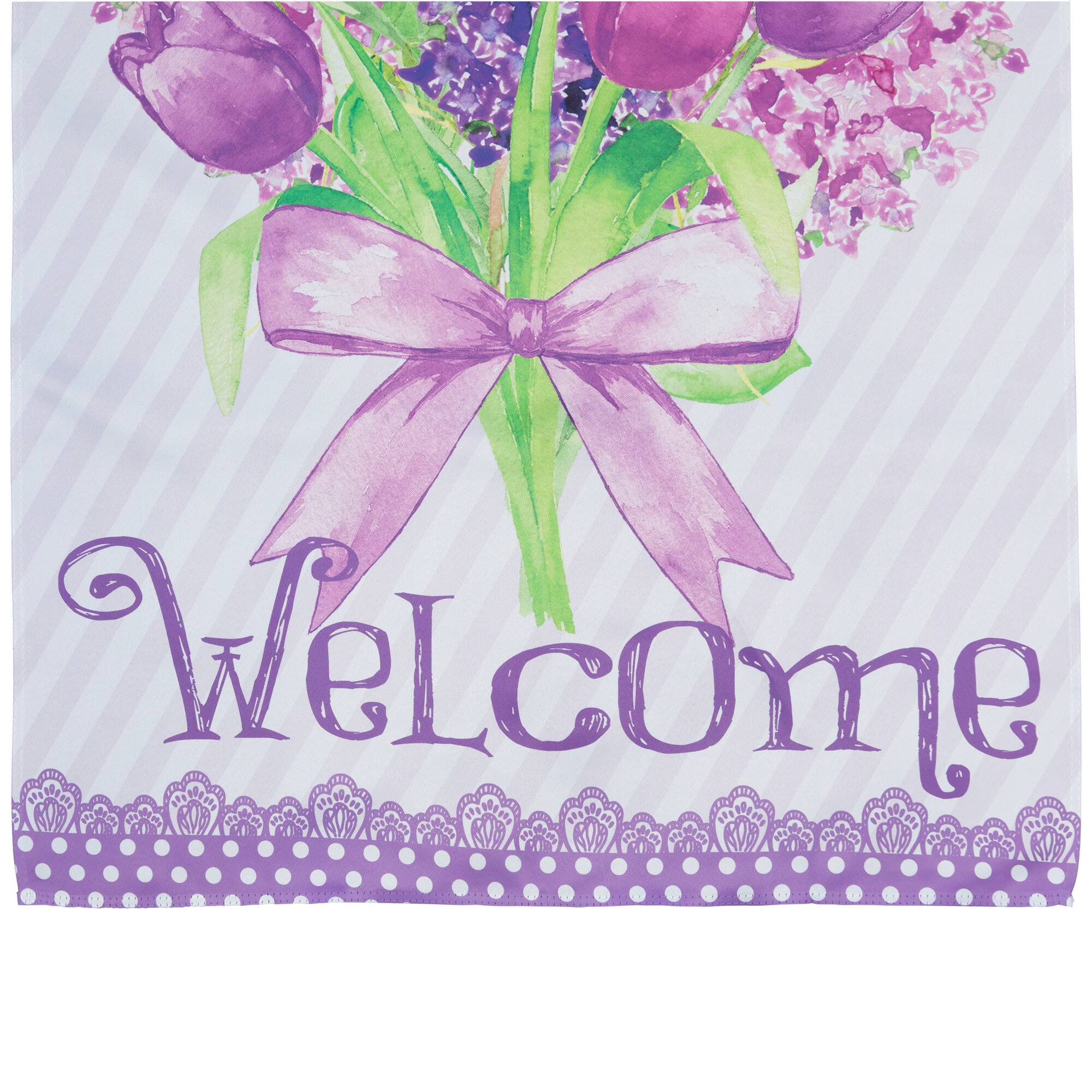 Northlight Welcome Floral Bouquet Outdoor House Flag 28