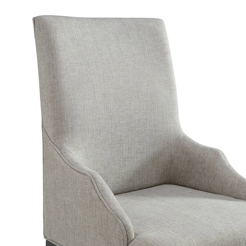 Alt View 4. Picket House Furnishings - Johnshaven Dining Host Chair with Light Grey Fabric in Espresso - Espresso.