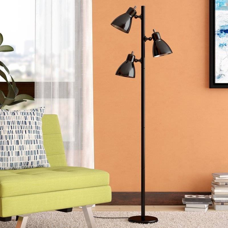 Angle. Hivvago - 64-inch Black 3-Light Tree Lamp Spotlight Floor Lamp - Black.