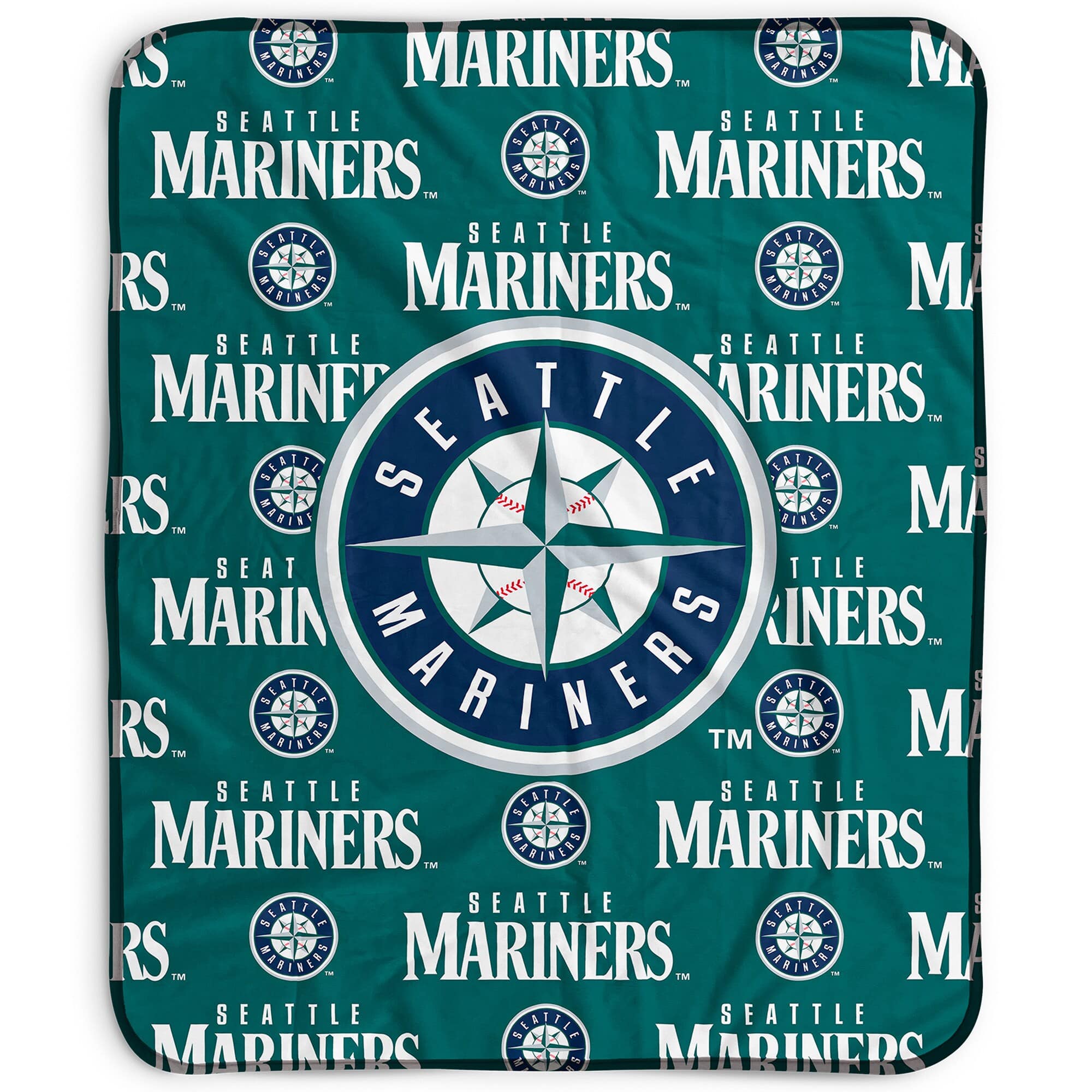 Pegasus - Seattle Mariners 50" x 60" Repeat Wordmark Fleece Blanket - Multicolor