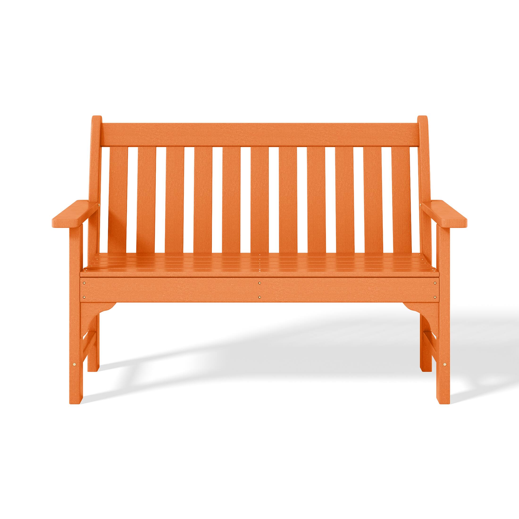 Back. WestinTrends - WestinTrends Malibu Outdoor 2-Person All-Weather HDPE Front Porch Garden Bench - Orange.