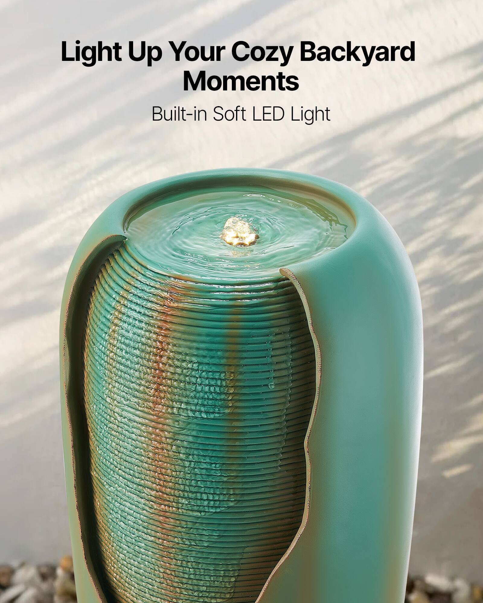 Light Up Your Cozy Backyard Moments  
Built-in Soft LED Light