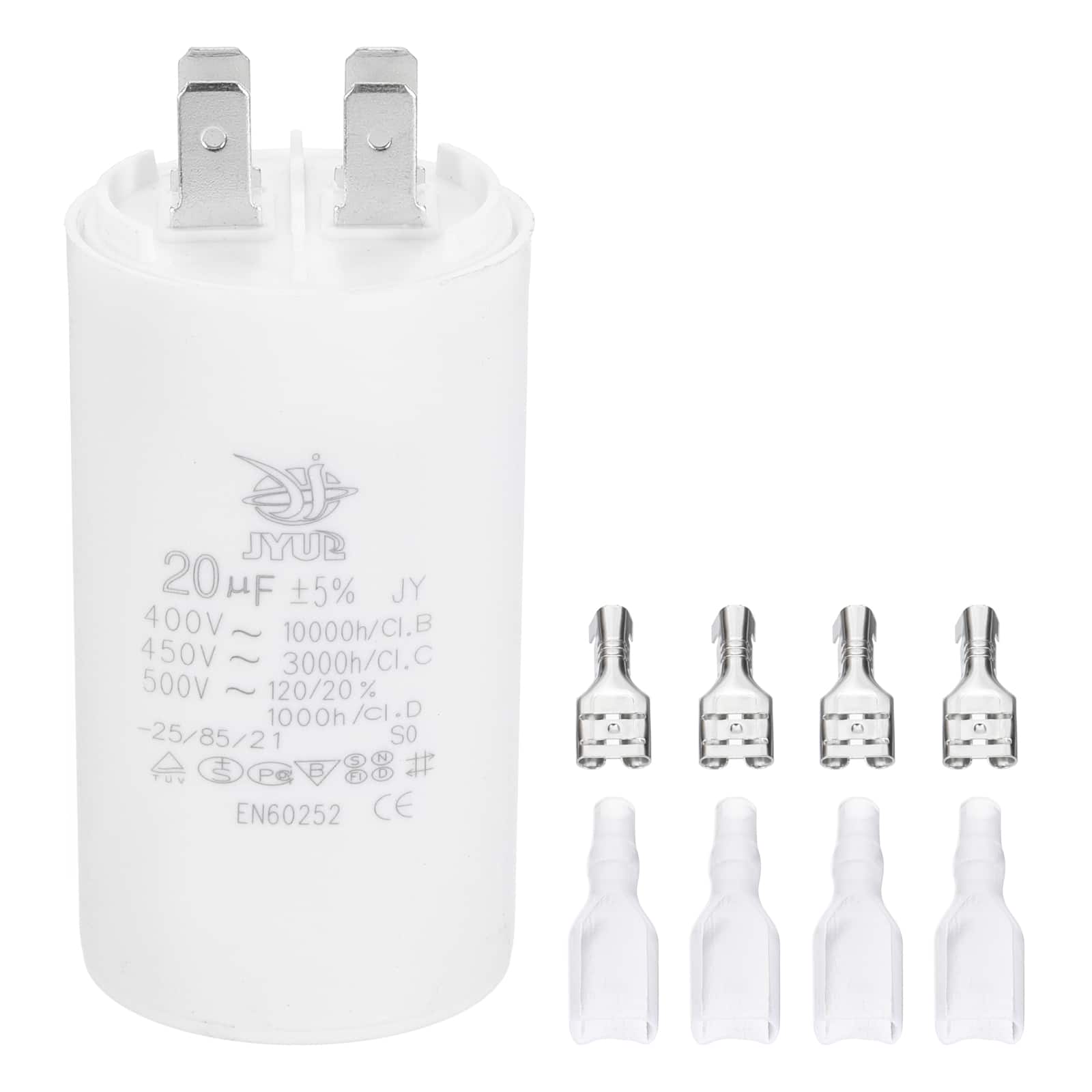 Unique Bargains - 20uF CBB60 Run Capacitor, AC 450V 4 Pin Double Insert with Sheath Spring for Motor Start - White price history on PriceWatchPro