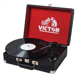 Victor - Vsrp-800-bk Metro Dual-bluetooth Belt-drive Suitcase Turntable, Vsrp-800 - Black