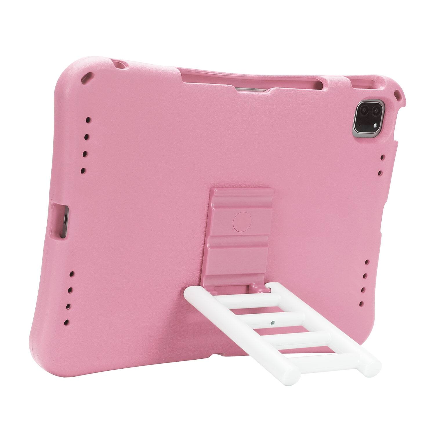 Left. Dteck - for Apple iPad Air (M4) 13" 2026/(M3) 2025/(M2) 2024 Rugged Case,Shockproof Heavy Duty EVA Cover with Rotating Stand - Pink.