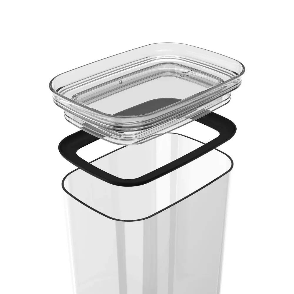 Alt View 7. OU - OU Airtight Food Storage Container 6.3 cup, Stackable Plastic Pantry Organizer with Leak Proof Lid - Clear.